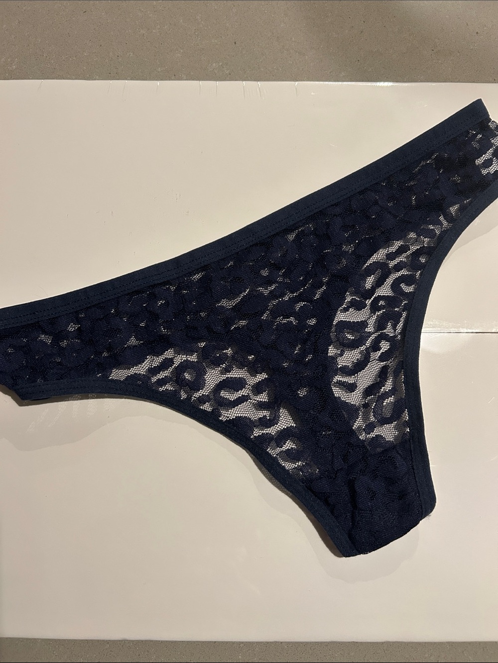 Navy Lace Women's Bikini Panty - Size M